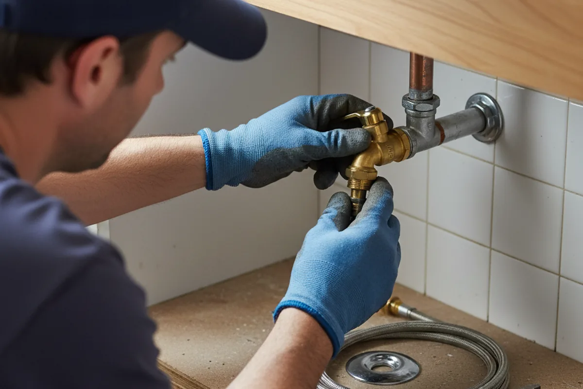 Shutoff valve and fitting work during Faucet and Fixture Repair in Madill